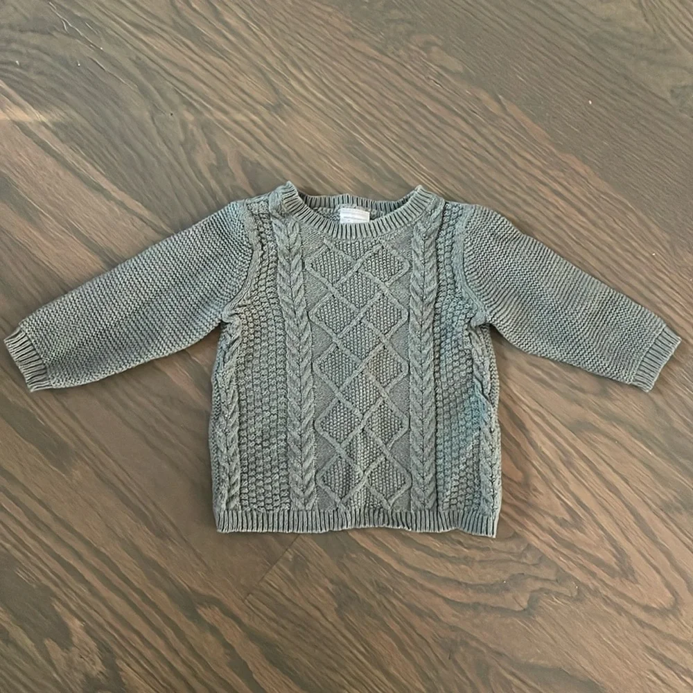 Carter's Just One You Green Cable Knit Sweater & Bottom Set